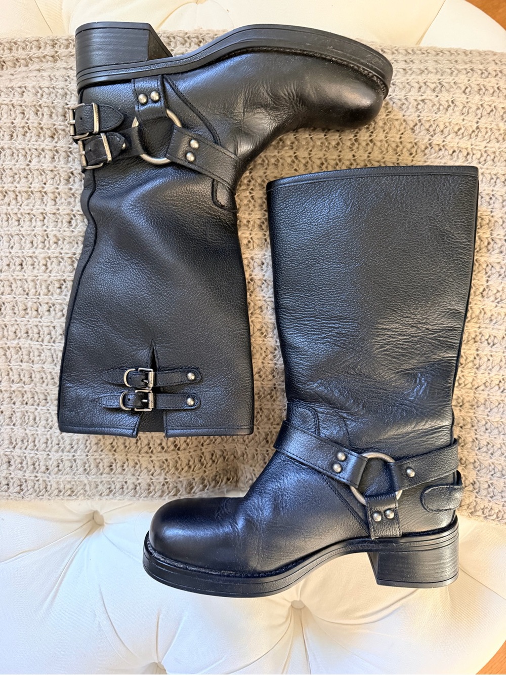 Steve Madden Astor Black Leather Boots - Picture 11 of 13